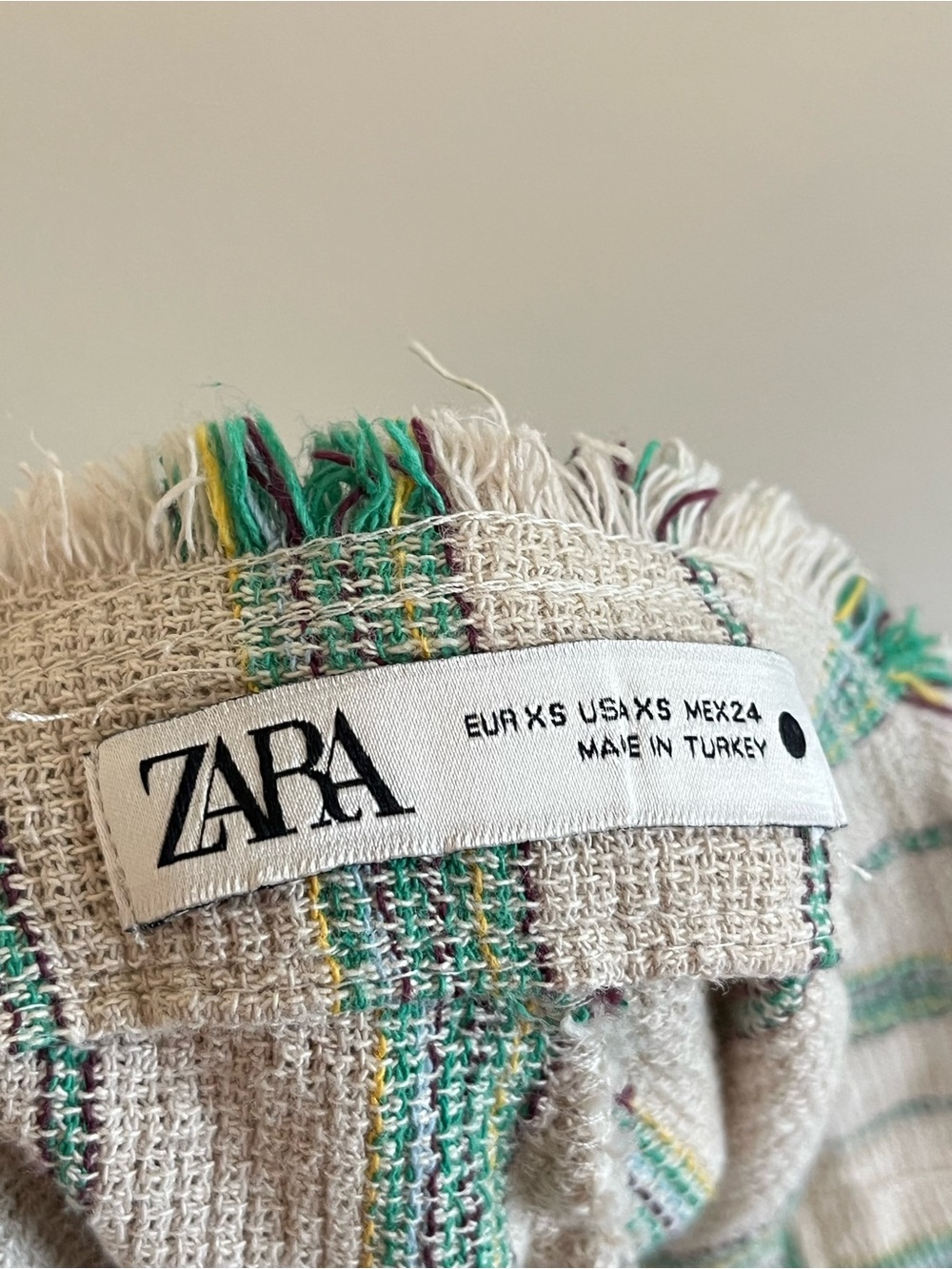 Zara Beth Pant - Cream Pants with Green Vertical Stripes - Picture 10 of 16